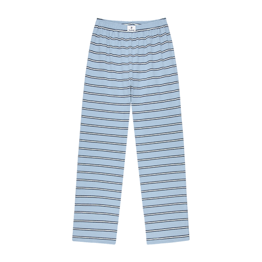 Maggie & Emma Striped Cotton Boxer Pants -sky stripe